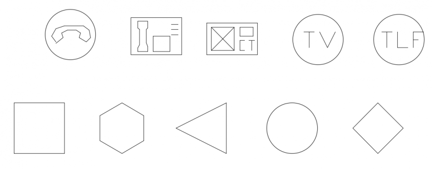 CAd drawings details of   television