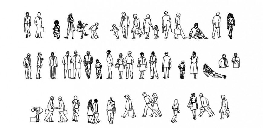 Cad drawings details of  aged people  