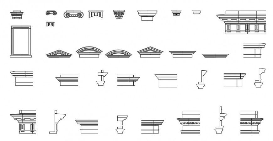 CAd drawings details of  arch detail with connected parts