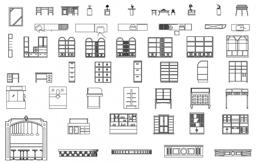 CAd drawings details of  bar club front elevation car