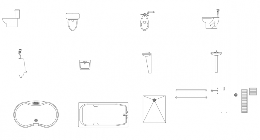 Cad drawings details of closet