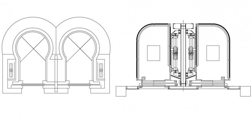 CAd drawings details of  panoramic elevator