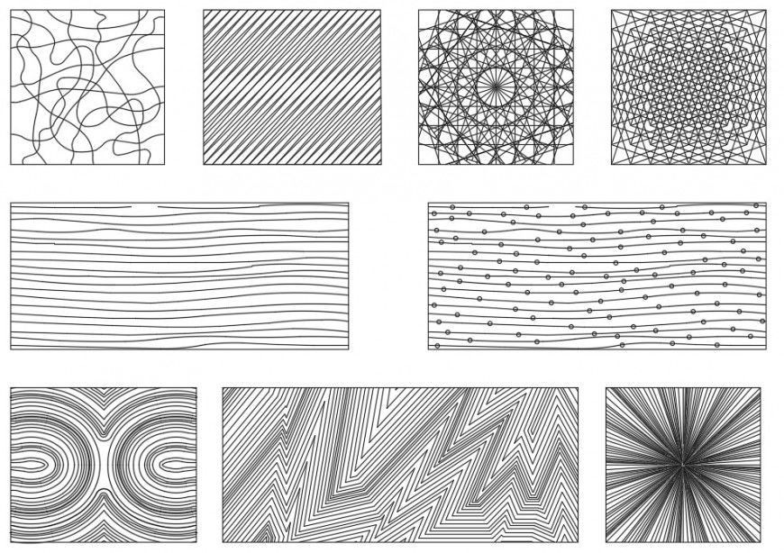 CAd drawings details of  pattern lines detailing with hatch area