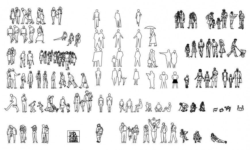 CAd drawings details of  people gathering