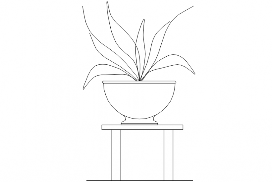 CAd drawings details of  pot plant
