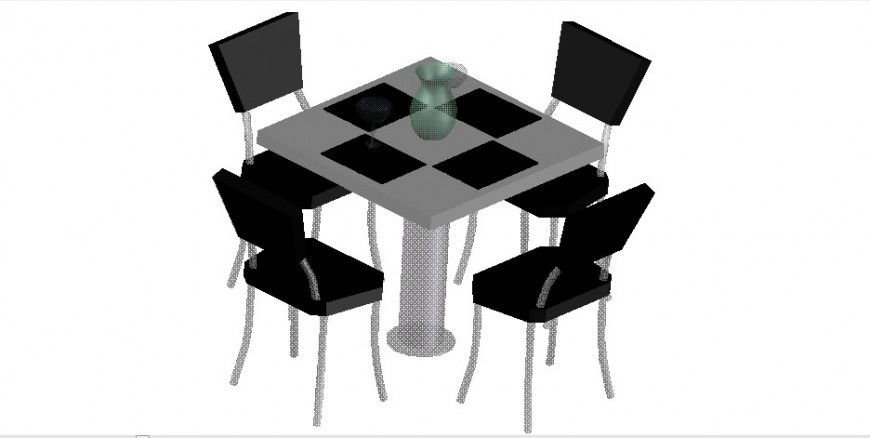 Cad drawings details of  restaurant dining table and chair  