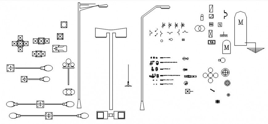 CAD drawings details of  road street lights  