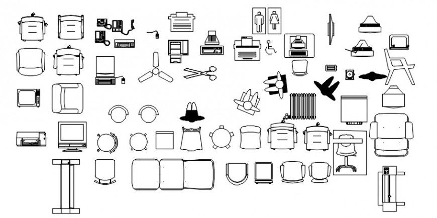 Cad drawings details of  round relaxing chairs   