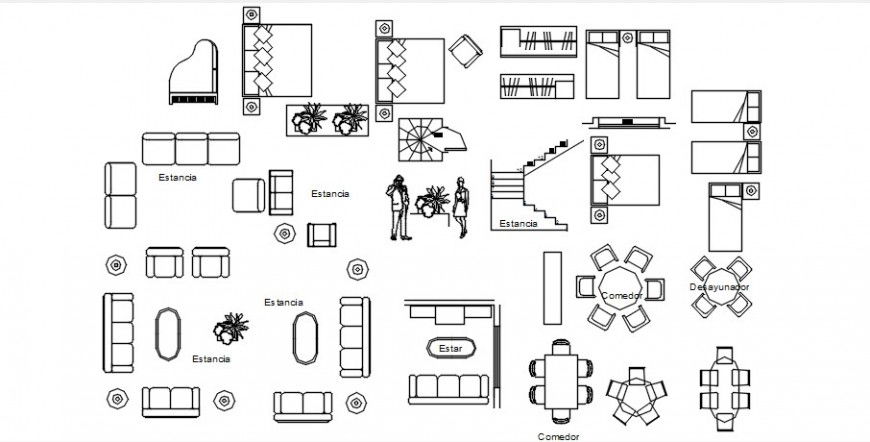 CAd drawings details of  three seater sofa