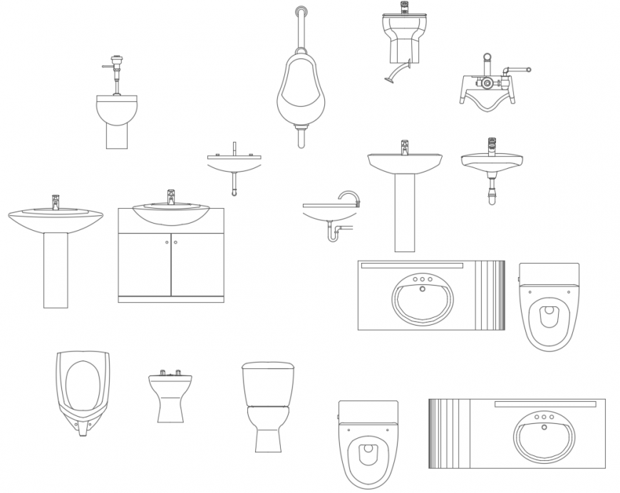 CAd drawings details of washbasin