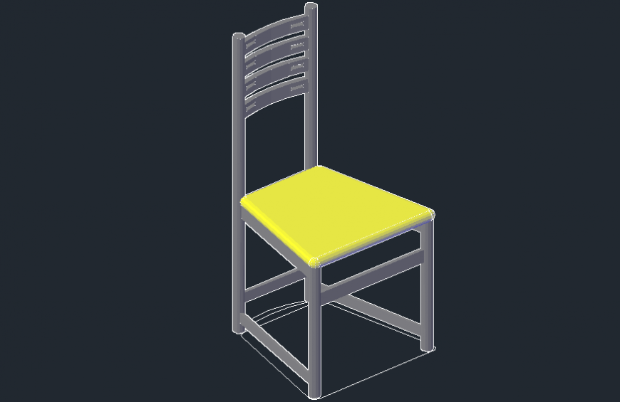 Cad drawings details of 3 d view of chair