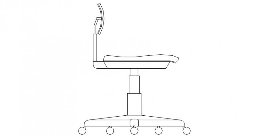 Cad drawings details of a side  view of cabin  chair  