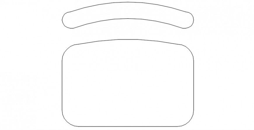 Cad drawings details of a top  view of cabin  chair