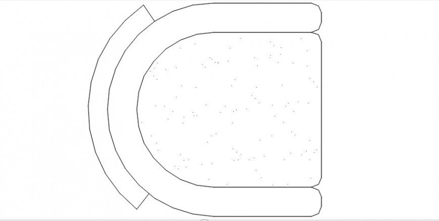Cad drawings details of a top view of chair  