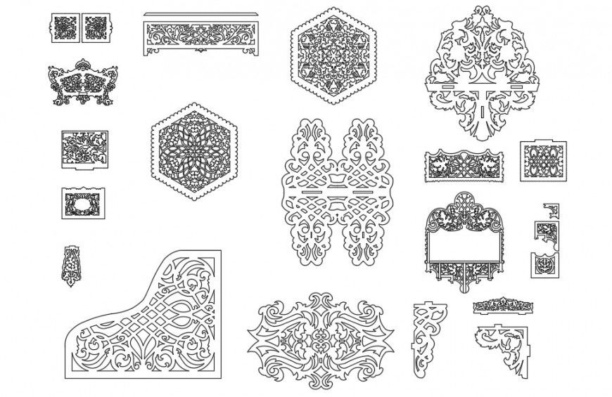 CAd drawings details of arch deco block