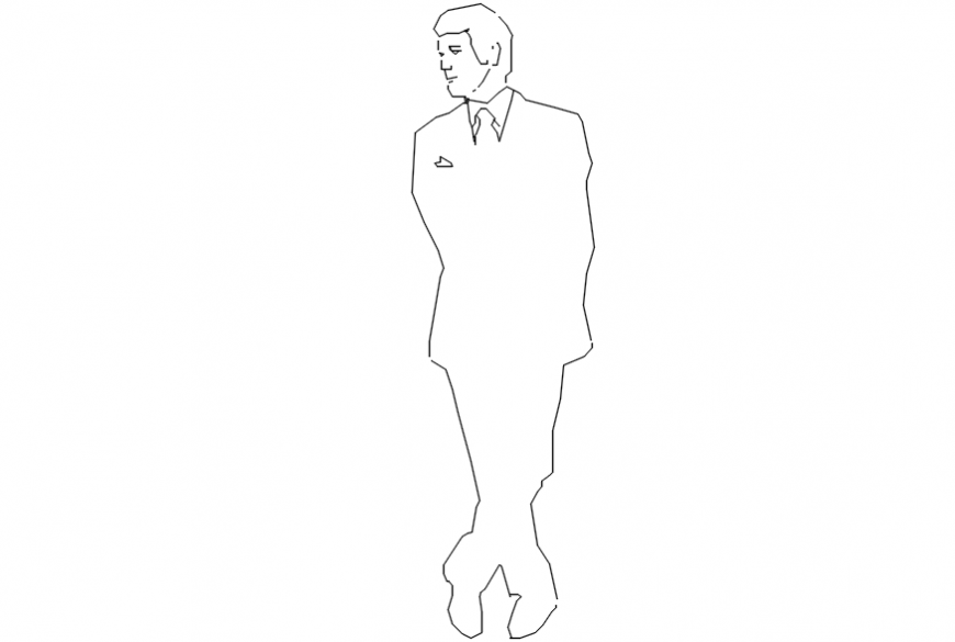 CAd drawings details of back folded hands people