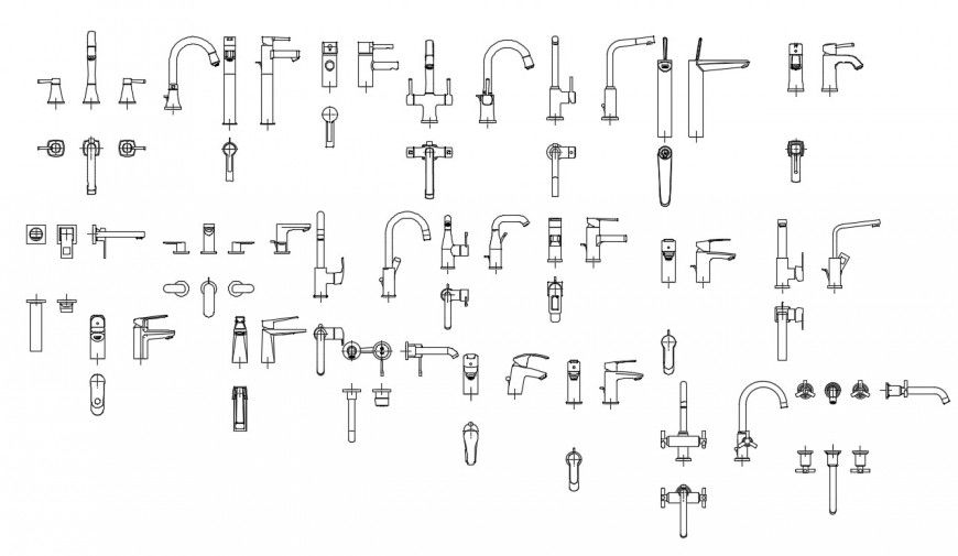 CAd drawings details of basin mixer block