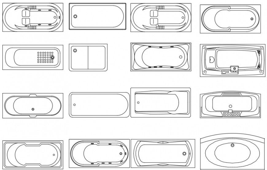 CAd drawings details of bathroom bath tub