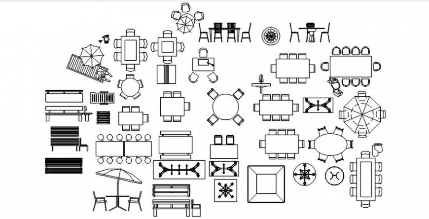 Cad drawings details of beach dining table