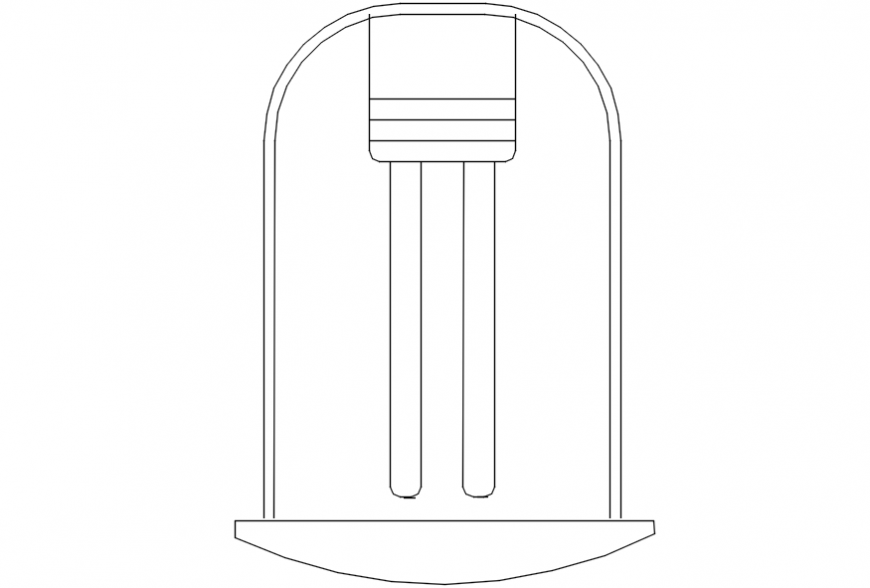 CAd drawings details of bulb  unit  view