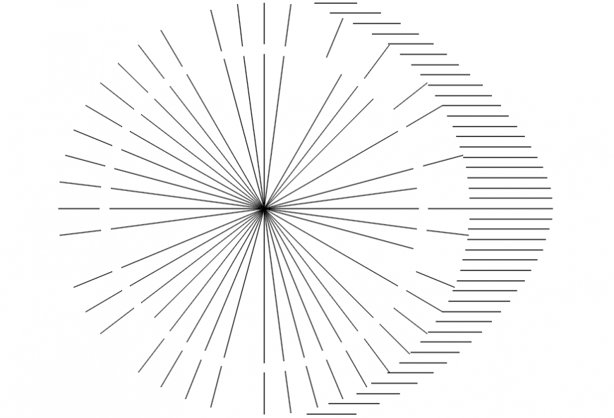 CAd drawings details of circle wheel shade  hidden cut