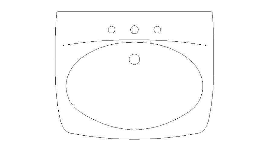 CAd drawings details of curvy   small washroom wash basin  