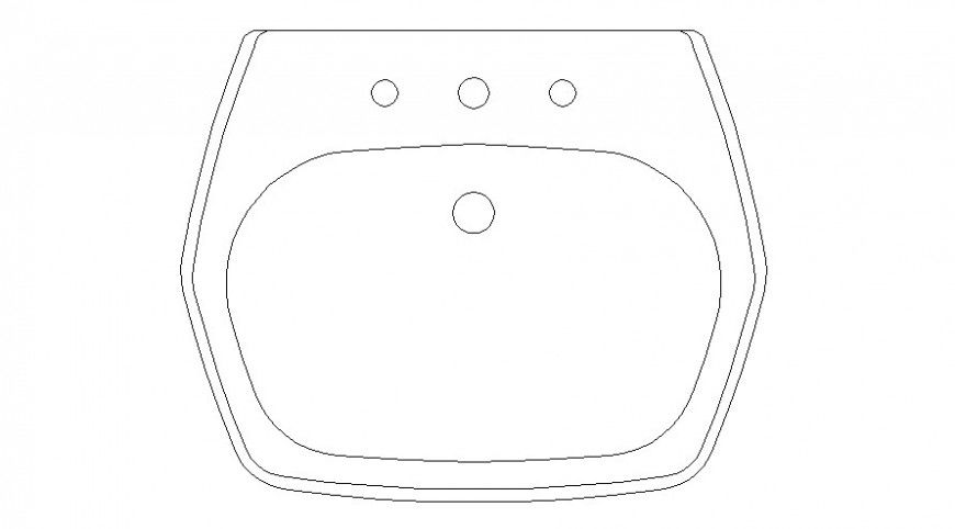 Cad drawings details of curvy normal washroom