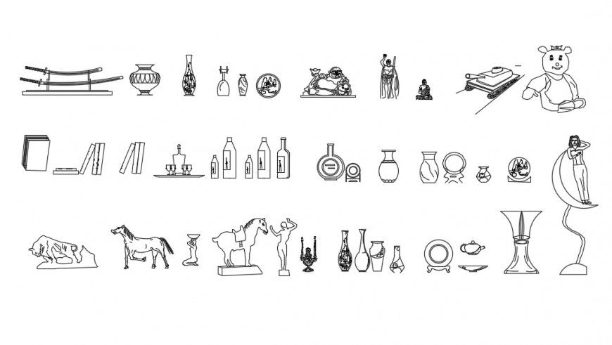 CAd drawings details of decoration toys detail