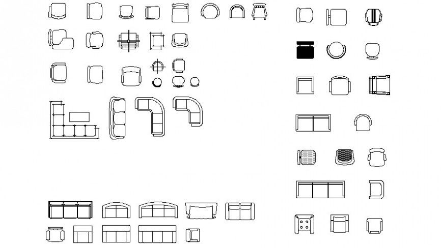 CAd drawings details of designer sofa   