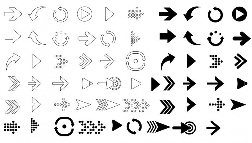 CAd drawings details of direction route symbols