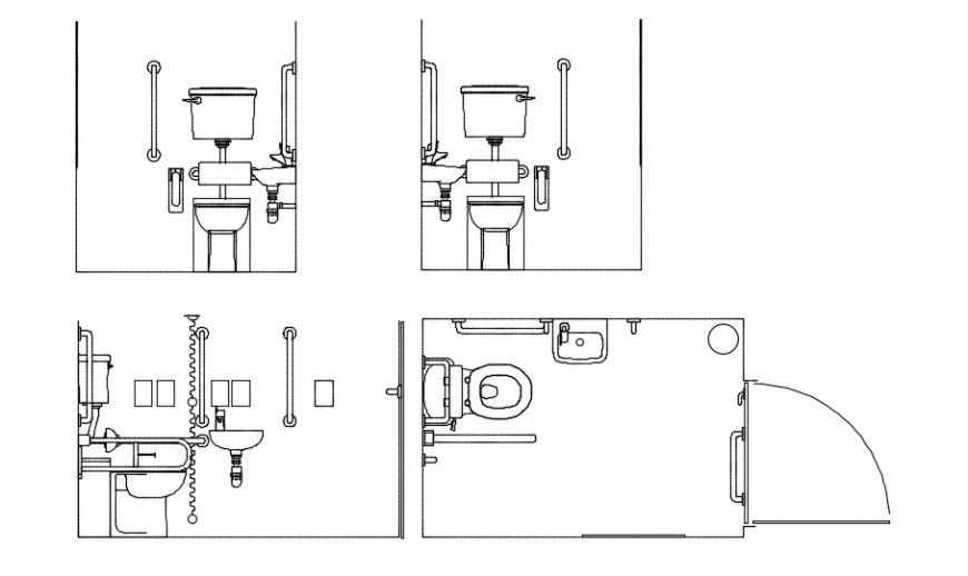 CAd drawings details of disabled toilet units