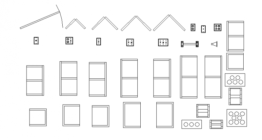 CAD drawings details of door window blocks elevation plan dwg file