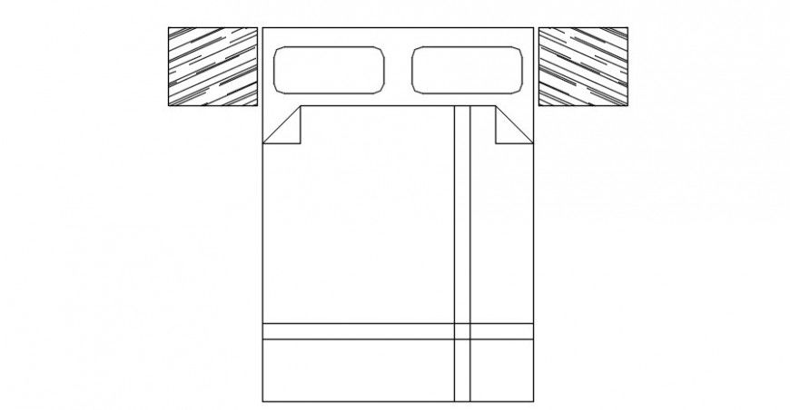 CAD drawings details of double bed blocks of furniture units dwg file