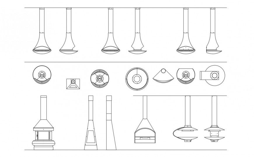 CAd drawings details of front elevation of fire place