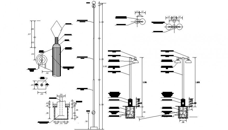 CAD drawings details of garden bench elevation dwg file