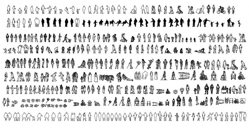 CAd drawings details of group people festival  