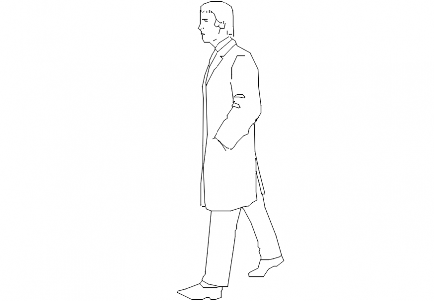 CAd drawings details of hands pocket people  