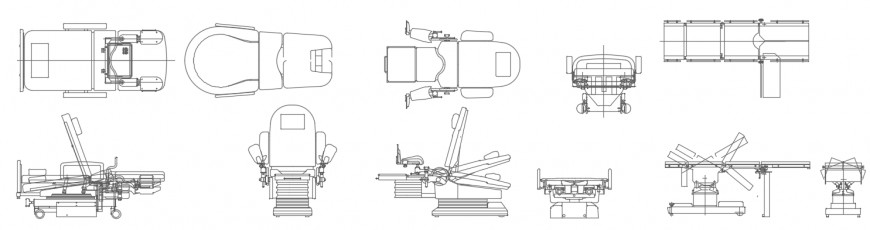 Cad drawings details of hospital equipment