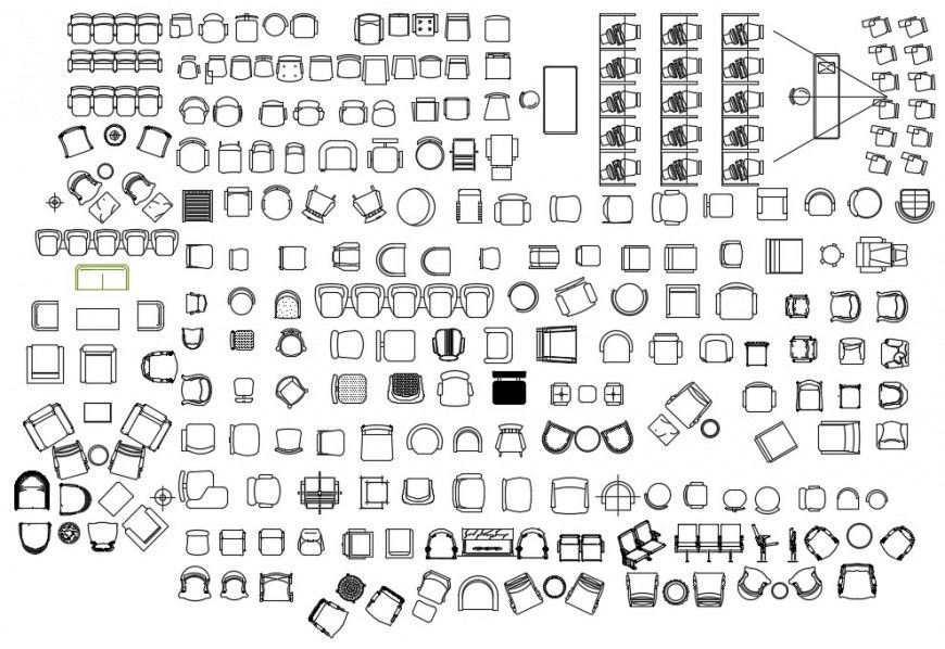 CAd drawings details of hospital waiting lobby connected steel chairs