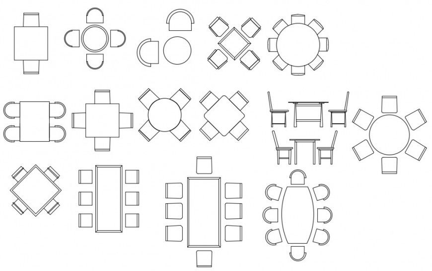 CAd drawings details of house dining table