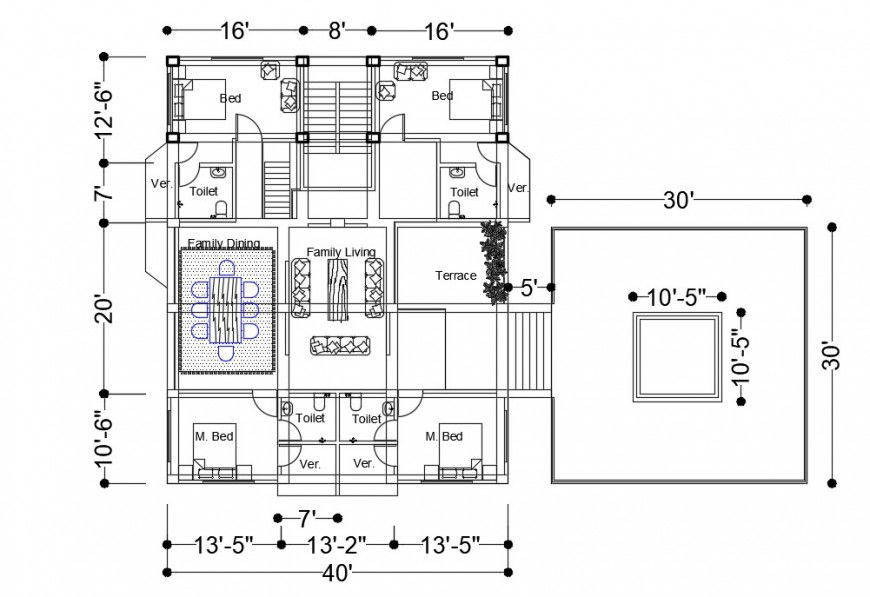 CAD drawings details of housing apartment 2d view plan dwg file