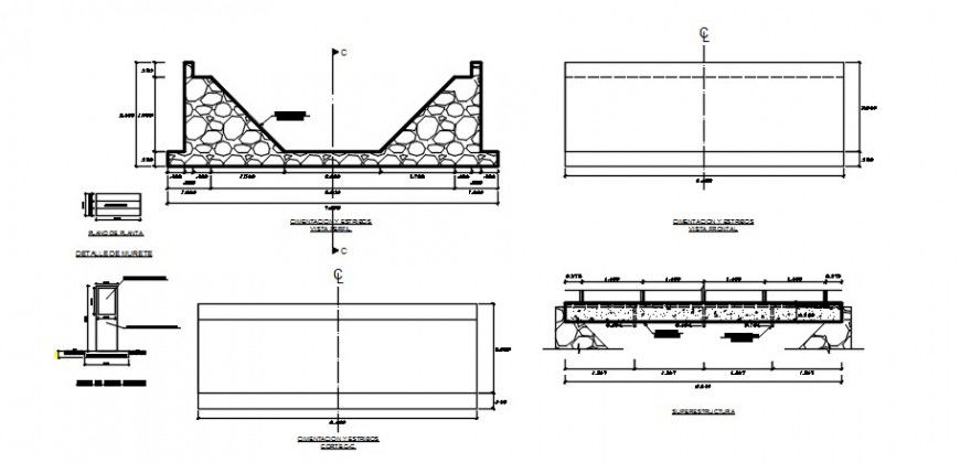 CAD drawings details of irrigation canal blocks dwg autocad file