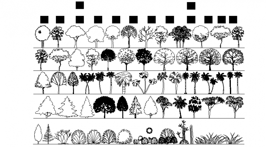 CAD drawings details of landscaping blocks dwg file