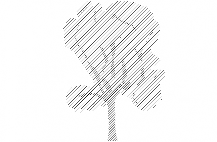 CAd drawings details of long semi curved tree