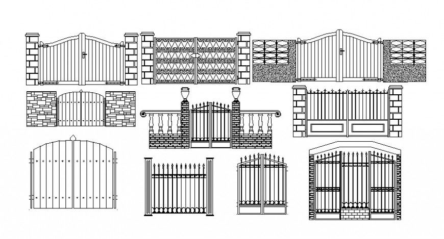 Cad drawings details of main gate design
