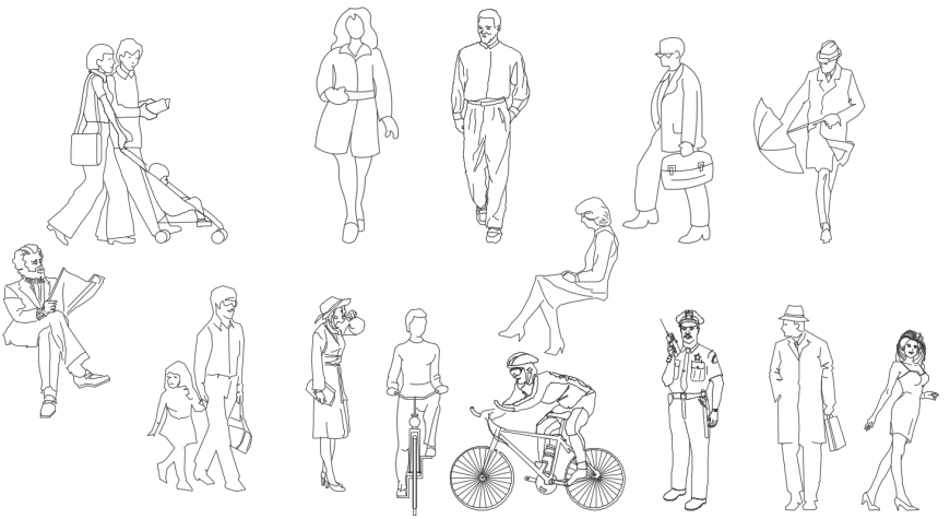 Cad drawings details of people