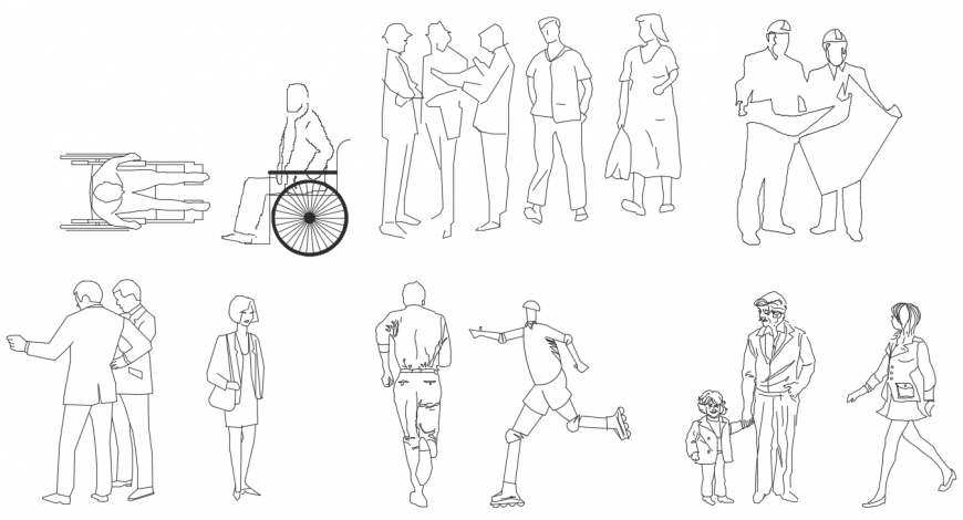 Cad drawings details of people discussion  