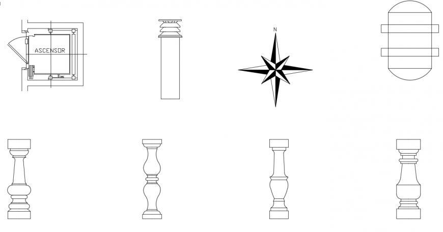 CAd drawings details of pillars    