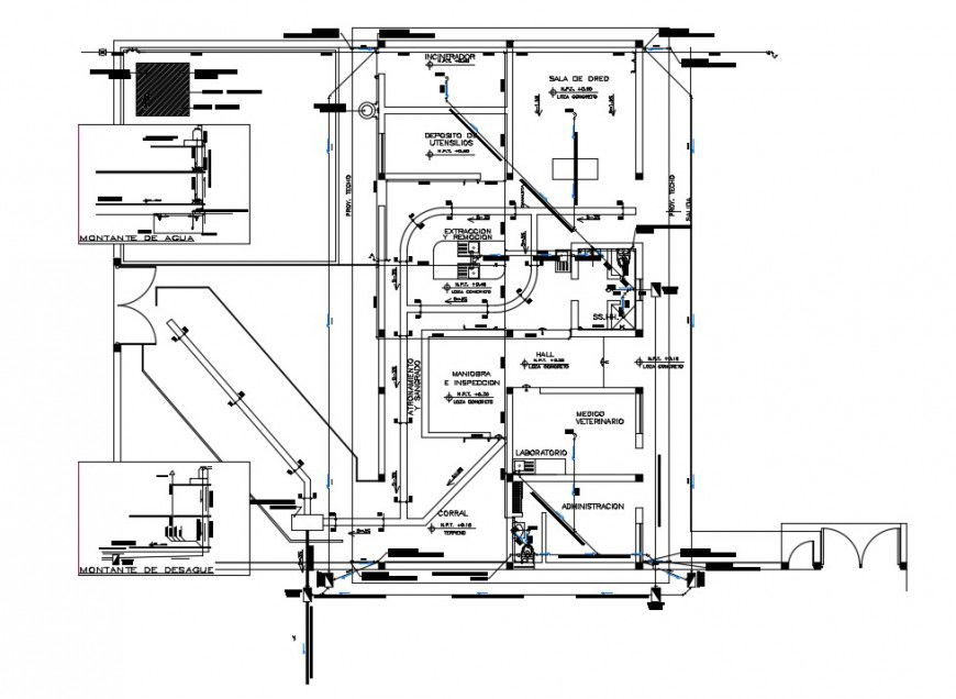 CAD drawings details of plumbing installation 2d view dwg file
