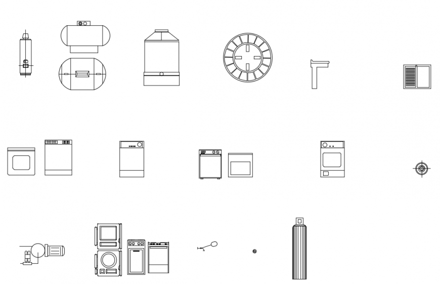 Cad drawings details of refrigerator  front elevation  